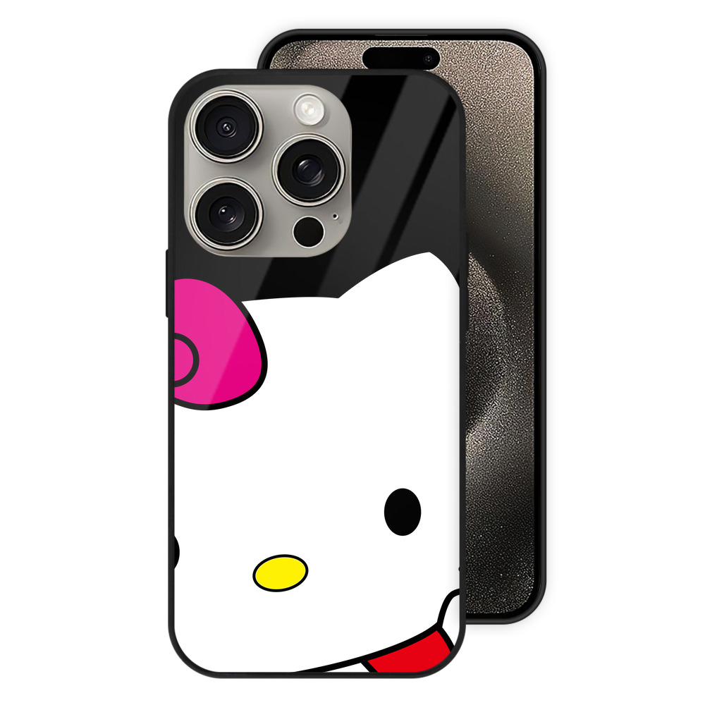 （画像用） Hello Kitty ハローキティ 【iPhone15Pro対応】スマホケース 耐衝撃＆黄変防止 背面ガラス