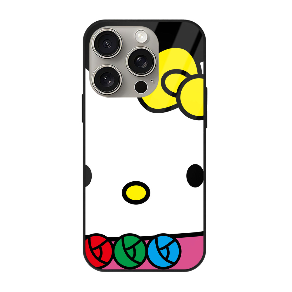 （画像用） Hello Kitty ハローキティ 【iPhone15Pro対応】スマホケース 耐衝撃＆黄変防止 背面ガラス