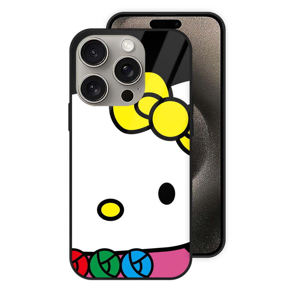 （画像用） Hello Kitty ハローキティ 【iPhone15Pro対応】スマホケース 耐衝撃＆黄変防止 背面ガラス