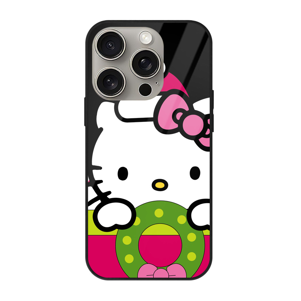 （画像用） Hello Kitty ハローキティ 【iPhone15Pro対応】スマホケース 耐衝撃＆黄変防止 背面ガラス