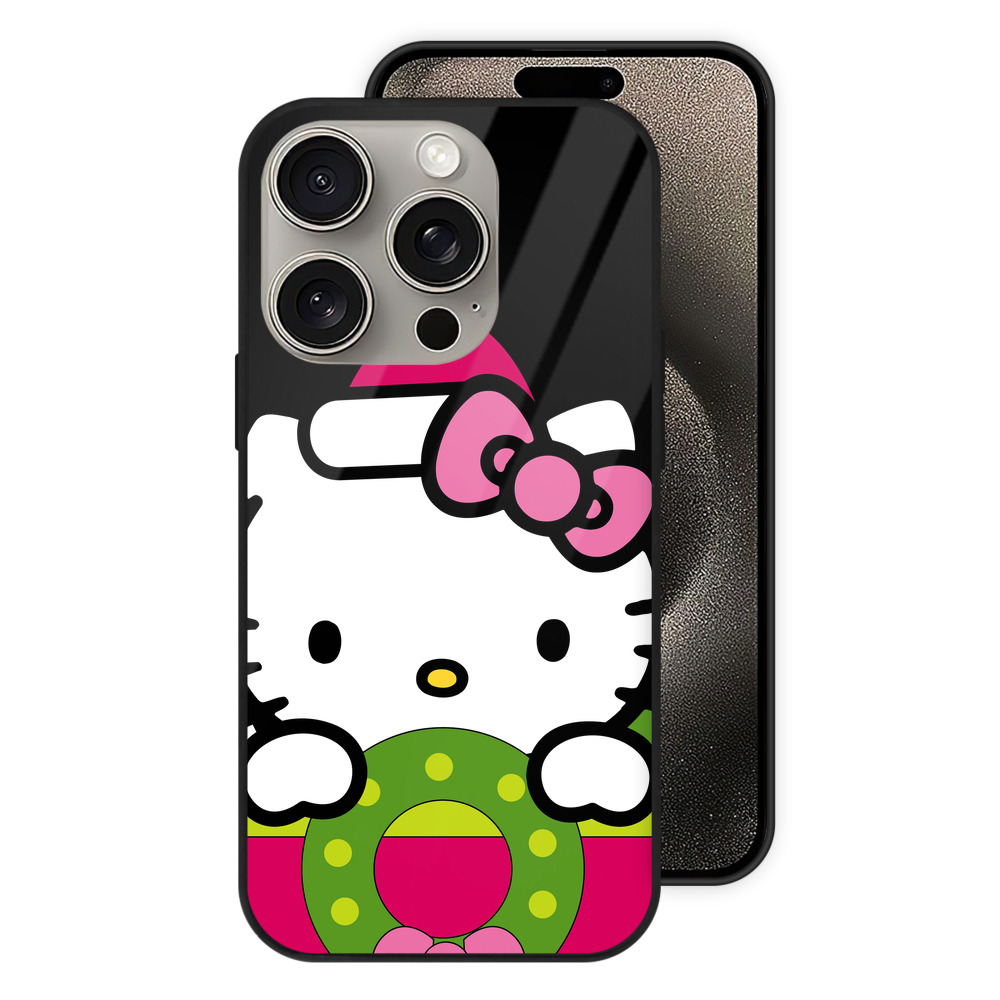 （画像用） Hello Kitty ハローキティ 【iPhone15Pro対応】スマホケース 耐衝撃＆黄変防止 背面ガラス