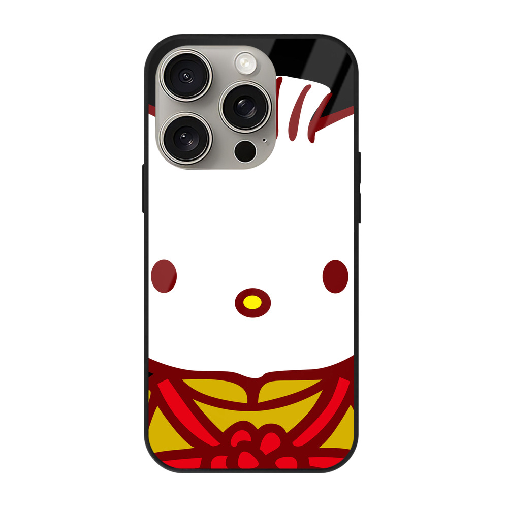 （画像用） Hello Kitty ハローキティ 【iPhone15Pro対応】スマホケース 耐衝撃＆黄変防止 背面ガラス