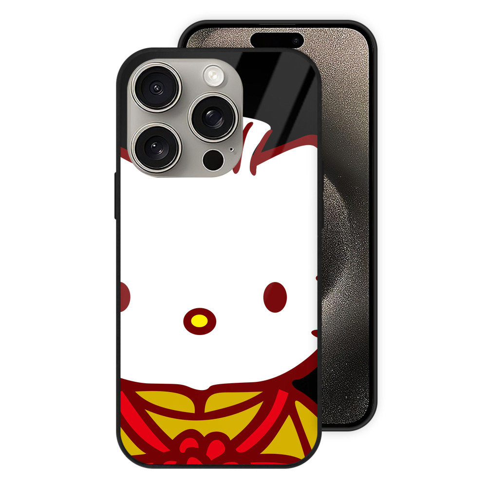 （画像用） Hello Kitty ハローキティ 【iPhone15Pro対応】スマホケース 耐衝撃＆黄変防止 背面ガラス