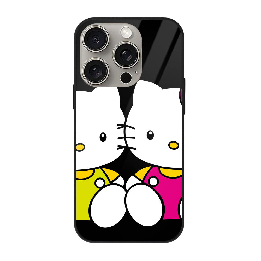 （画像用） Hello Kitty ハローキティ 【iPhone15Pro対応】スマホケース 耐衝撃＆黄変防止 背面ガラス