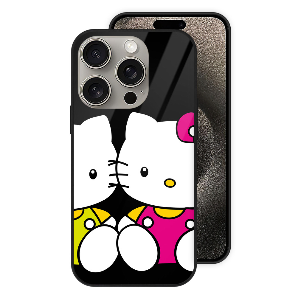 （画像用） Hello Kitty ハローキティ 【iPhone15Pro対応】スマホケース 耐衝撃＆黄変防止 背面ガラス