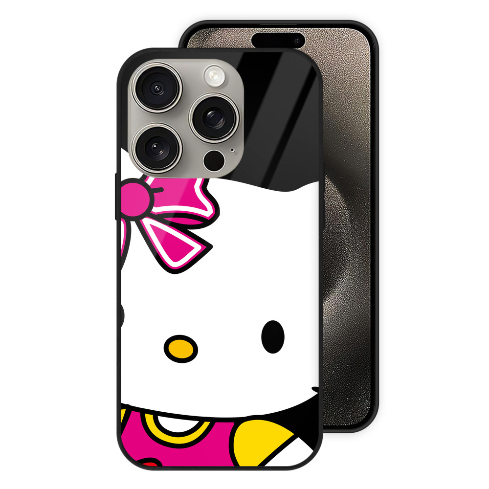 （画像用） Hello Kitty ハローキティ 【iPhone15Pro対応】スマホケース 耐衝撃＆黄変防止 背面ガラス