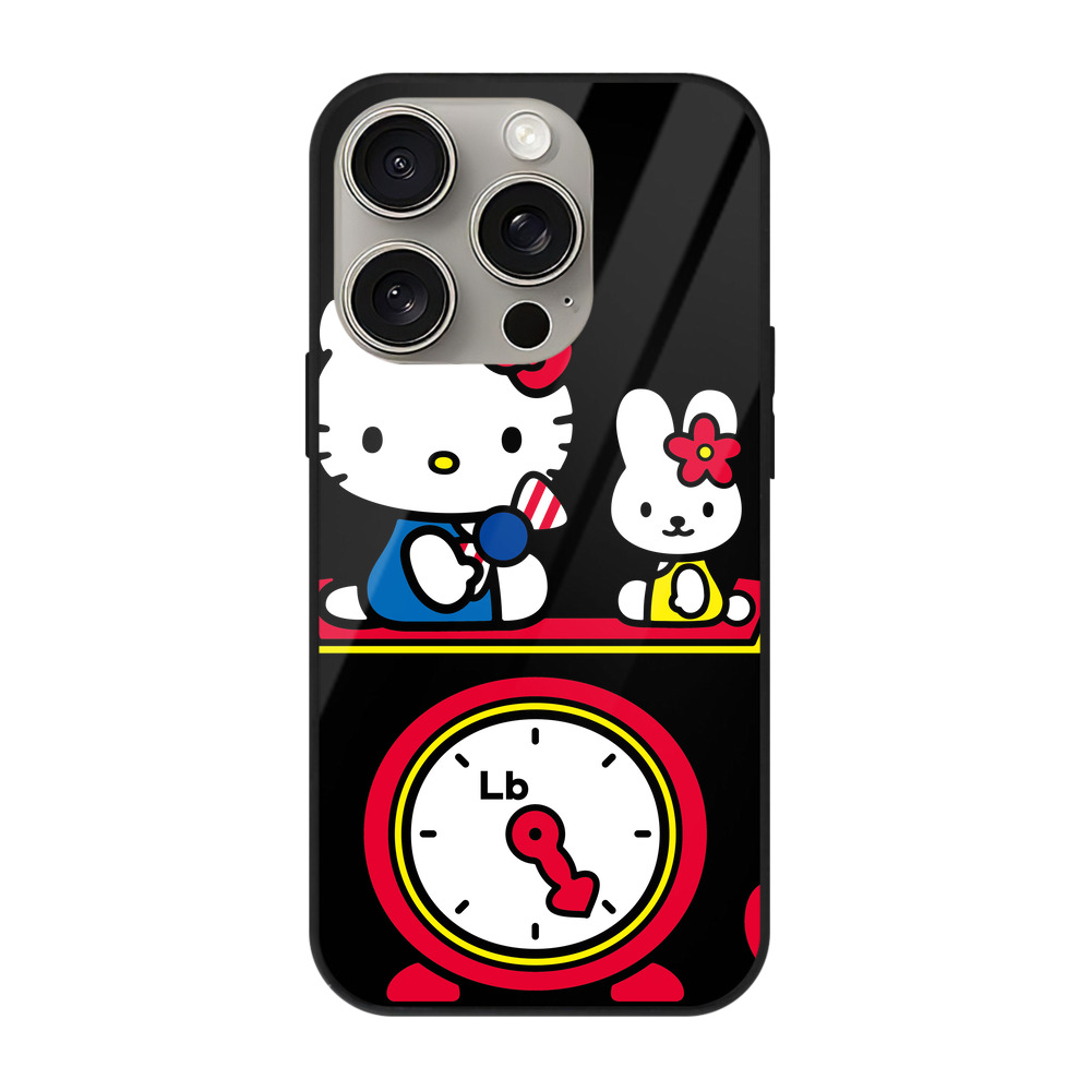 （画像用） Hello Kitty ハローキティ 【iPhone15Pro対応】スマホケース 耐衝撃＆黄変防止 背面ガラス