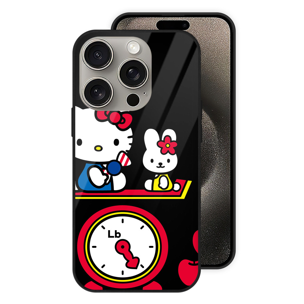 （画像用） Hello Kitty ハローキティ 【iPhone15Pro対応】スマホケース 耐衝撃＆黄変防止 背面ガラス