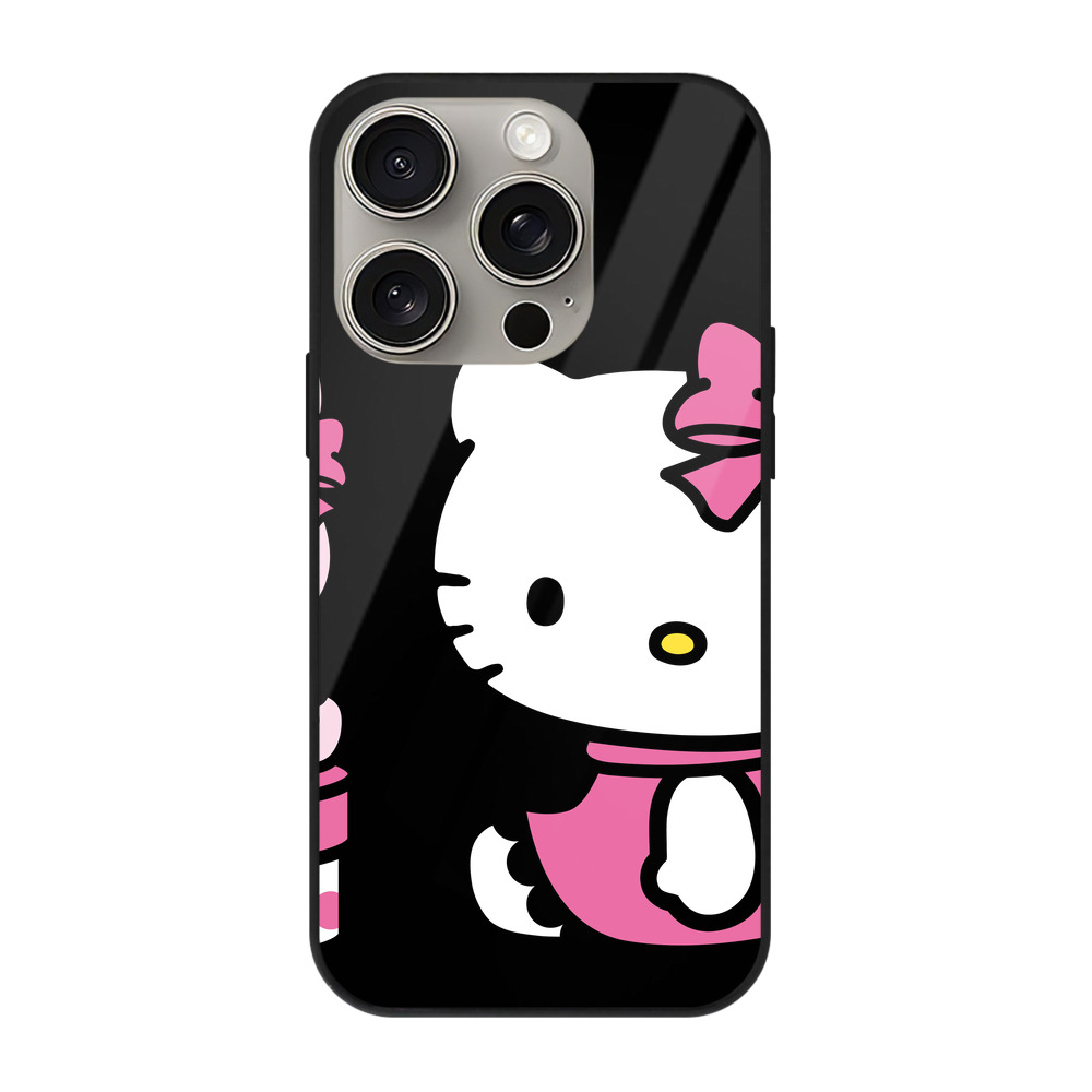 （画像用） Hello Kitty ハローキティ 【iPhone15Pro対応】スマホケース 耐衝撃＆黄変防止 背面ガラス