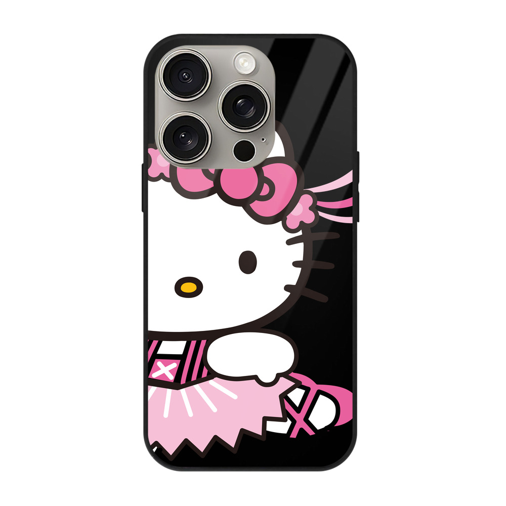 （画像用） Hello Kitty ハローキティ 【iPhone15Pro対応】スマホケース 耐衝撃＆黄変防止 背面ガラス