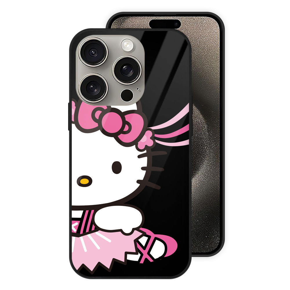 （画像用） Hello Kitty ハローキティ 【iPhone15Pro対応】スマホケース 耐衝撃＆黄変防止 背面ガラス