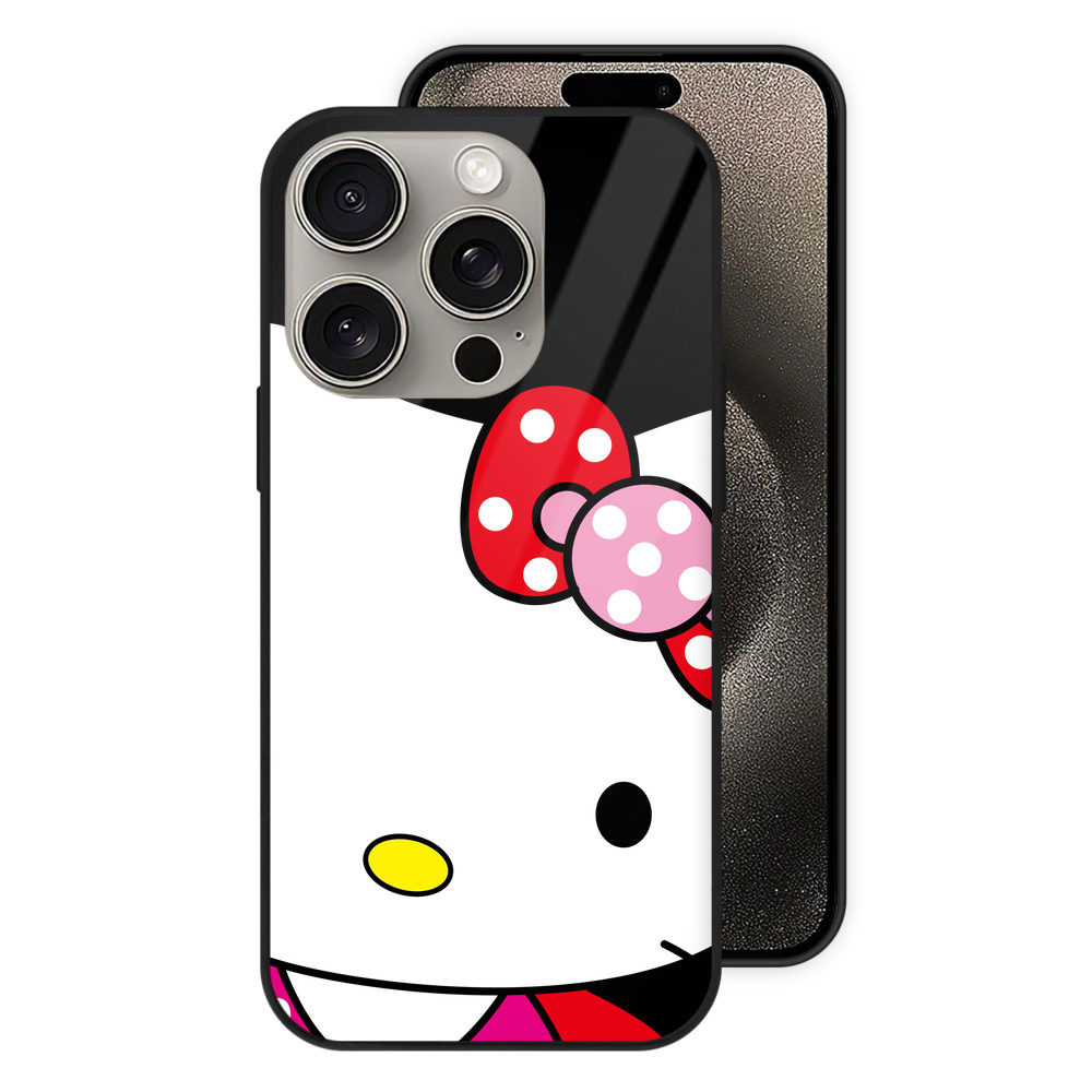（画像用） Hello Kitty ハローキティ 【iPhone15Pro対応】スマホケース 耐衝撃＆黄変防止 背面ガラス