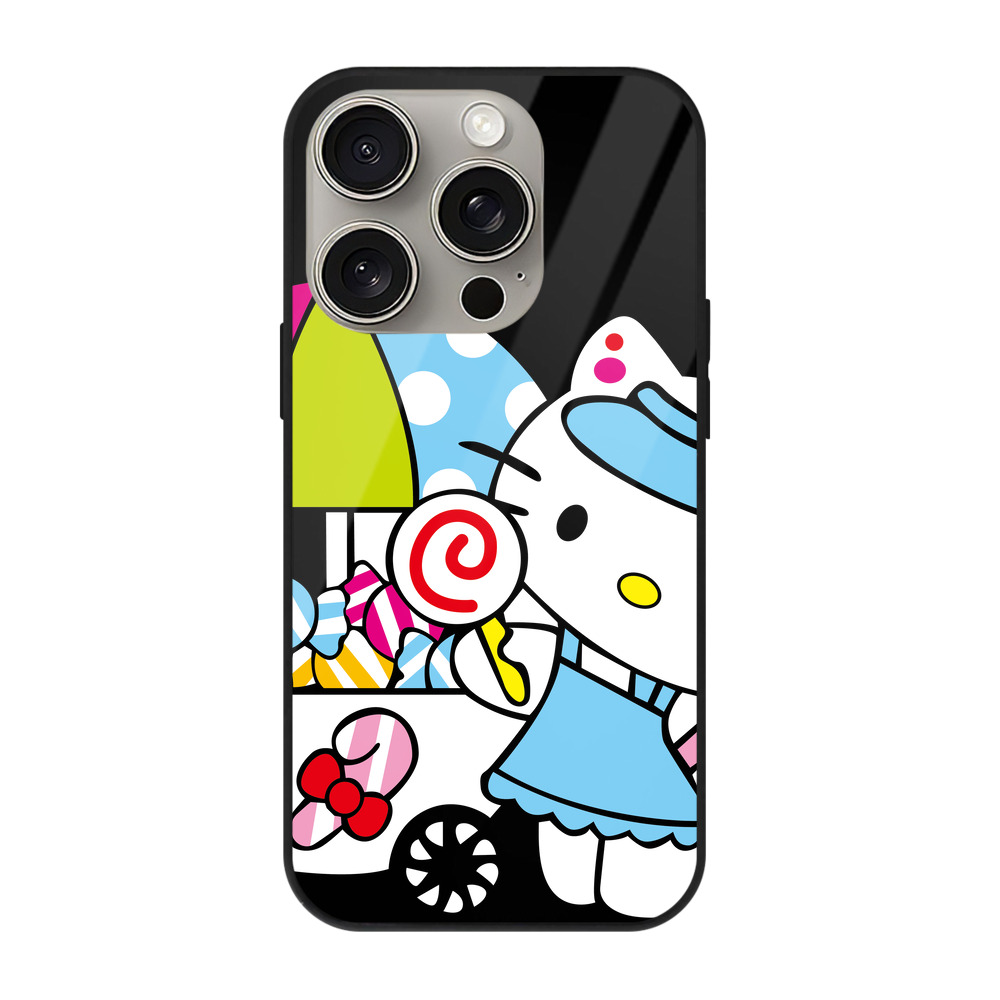 （画像用） Hello Kitty ハローキティ 【iPhone15Pro対応】スマホケース 耐衝撃＆黄変防止 背面ガラス