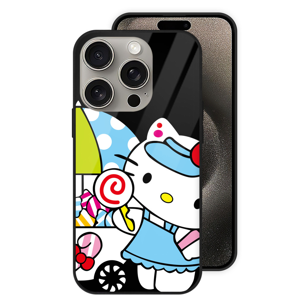 （画像用） Hello Kitty ハローキティ 【iPhone15Pro対応】スマホケース 耐衝撃＆黄変防止 背面ガラス