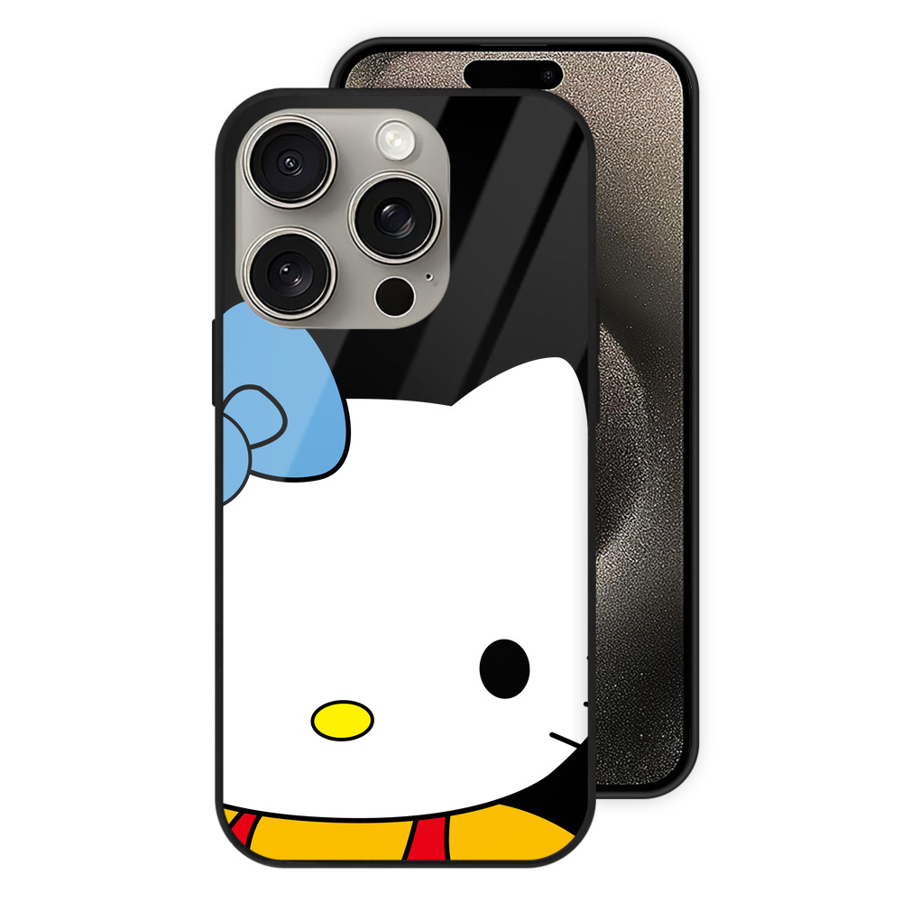 （画像用） Hello Kitty ハローキティ 【iPhone15Pro対応】スマホケース 耐衝撃＆黄変防止 背面ガラス