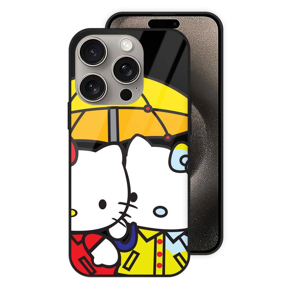（画像用） Hello Kitty ハローキティ 【iPhone15Pro対応】スマホケース 耐衝撃＆黄変防止 背面ガラス