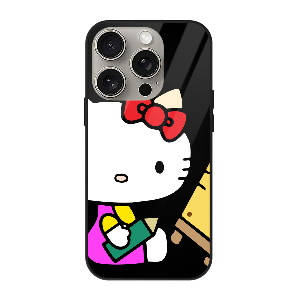 （画像用） Hello Kitty ハローキティ 【iPhone15Pro対応】スマホケース 耐衝撃＆黄変防止 背面ガラス