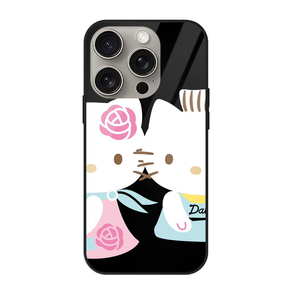 （画像用） Hello Kitty ハローキティ 【iPhone15Pro対応】スマホケース 耐衝撃＆黄変防止 背面ガラス