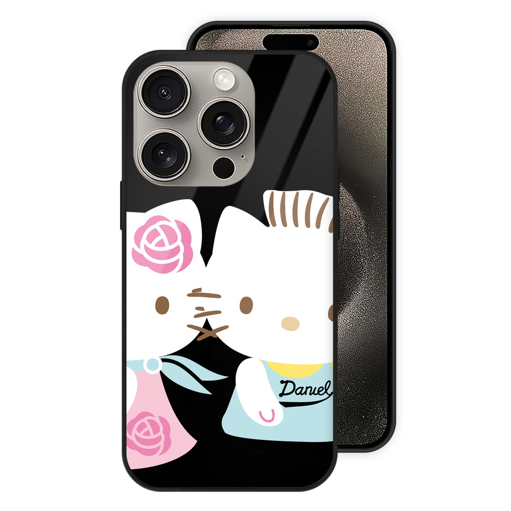 （画像用） Hello Kitty ハローキティ 【iPhone15Pro対応】スマホケース 耐衝撃＆黄変防止 背面ガラス