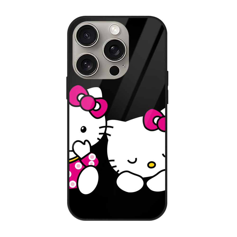 （画像用） Hello Kitty ハローキティ 【iPhone15Pro対応】スマホケース 耐衝撃＆黄変防止 背面ガラス