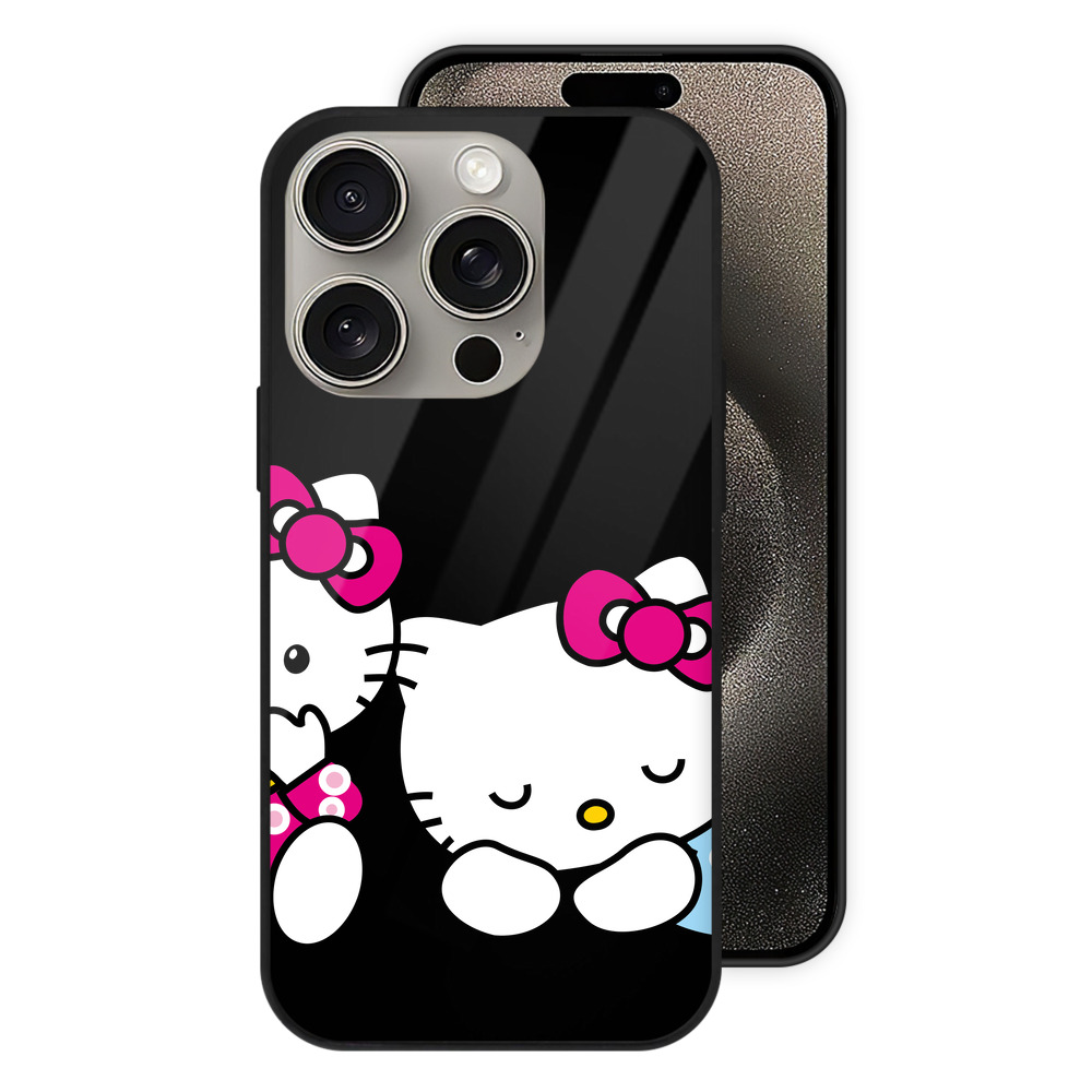 （画像用） Hello Kitty ハローキティ 【iPhone15Pro対応】スマホケース 耐衝撃＆黄変防止 背面ガラス