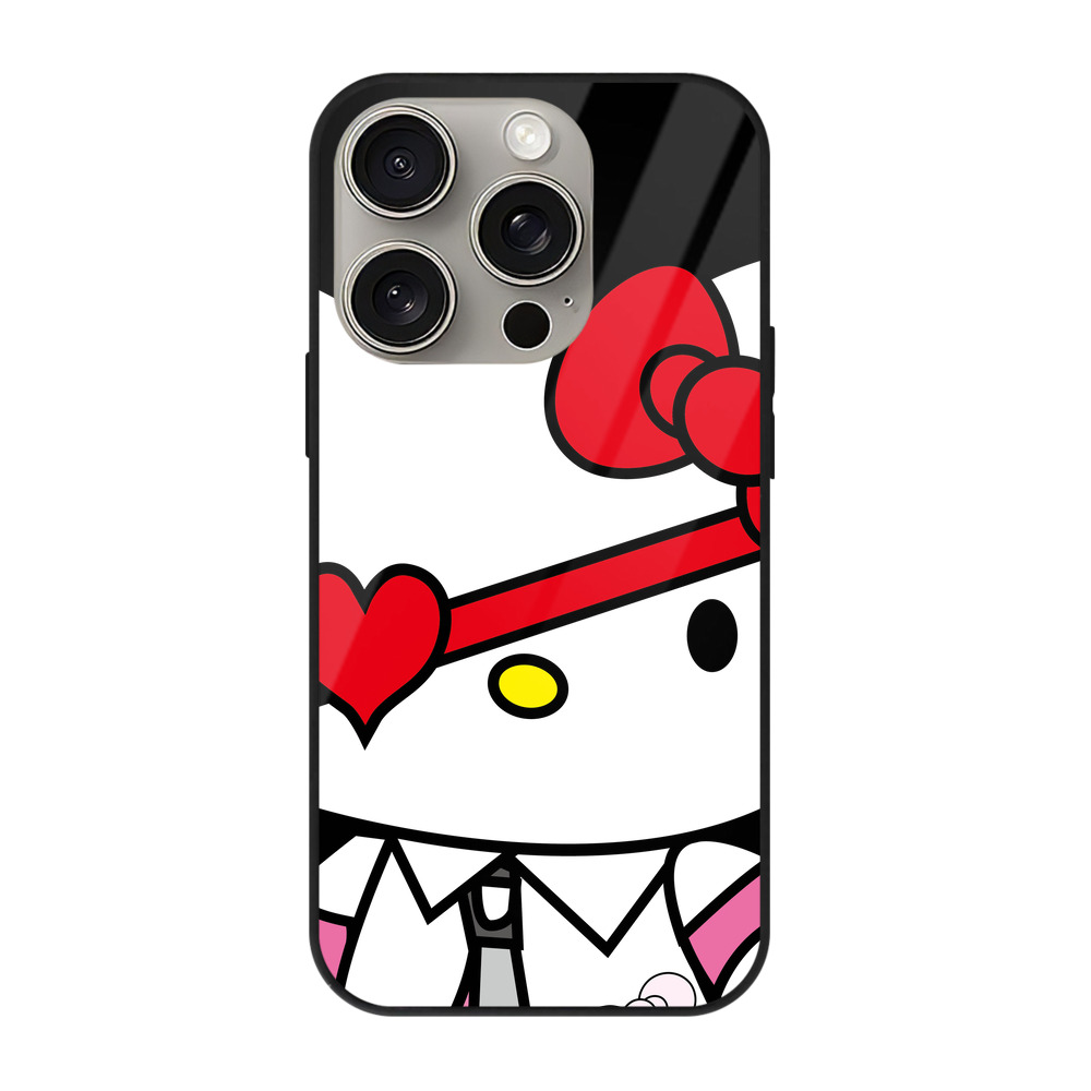 （画像用） Hello Kitty ハローキティ 【iPhone15Pro対応】スマホケース 耐衝撃＆黄変防止 背面ガラス