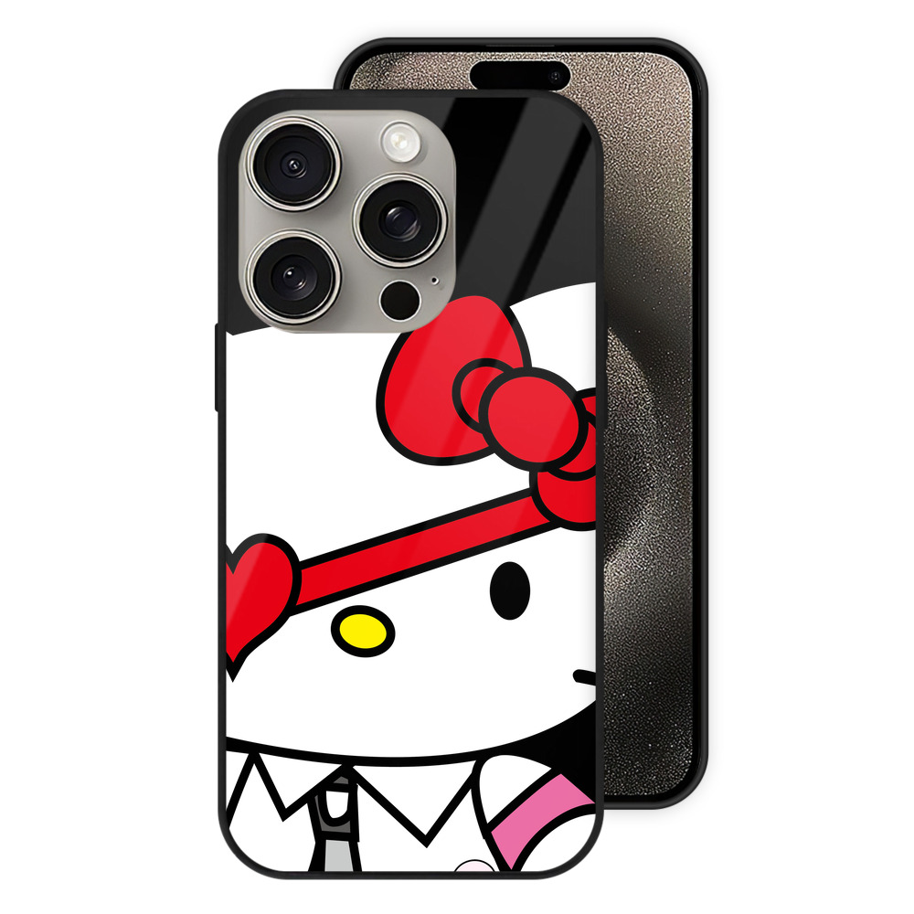 （画像用） Hello Kitty ハローキティ 【iPhone15Pro対応】スマホケース 耐衝撃＆黄変防止 背面ガラス