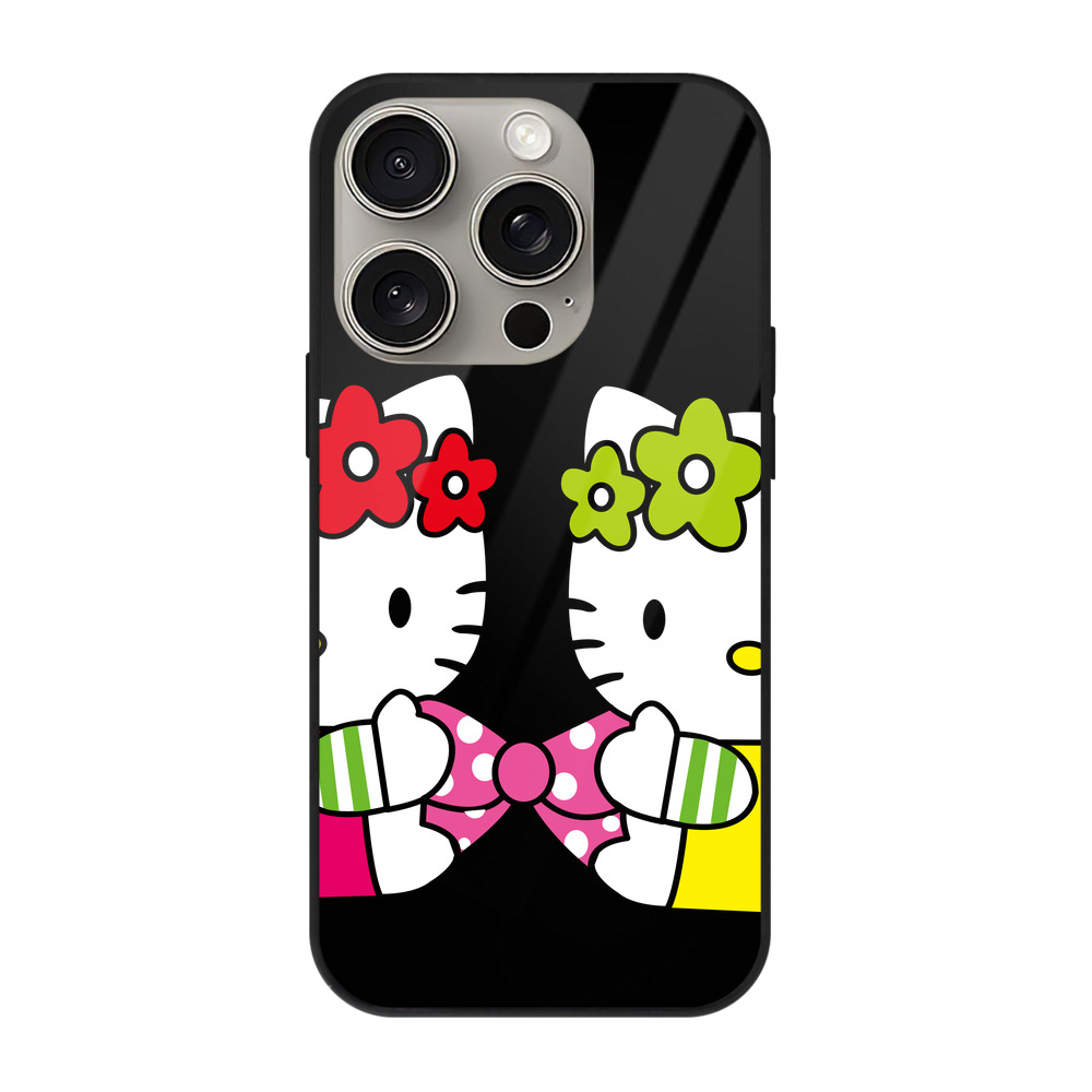 （画像用） Hello Kitty ハローキティ 【iPhone15Pro対応】スマホケース 耐衝撃＆黄変防止 背面ガラス