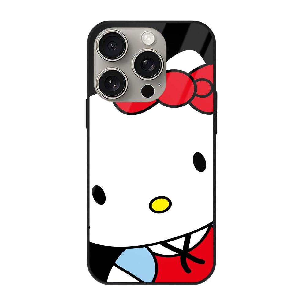 （画像用） Hello Kitty ハローキティ 【iPhone15Pro対応】スマホケース 耐衝撃＆黄変防止 背面ガラス