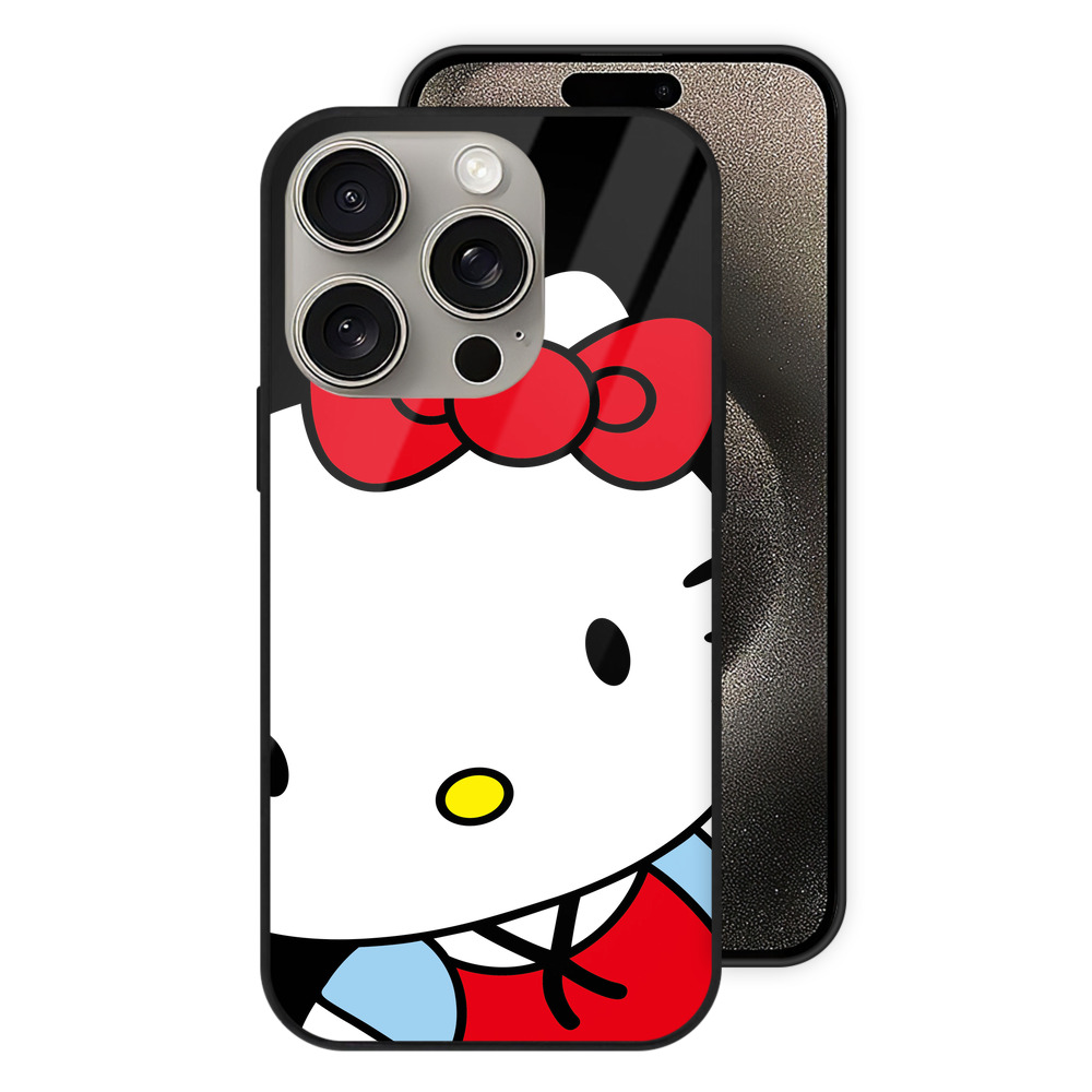 （画像用） Hello Kitty ハローキティ 【iPhone15Pro対応】スマホケース 耐衝撃＆黄変防止 背面ガラス