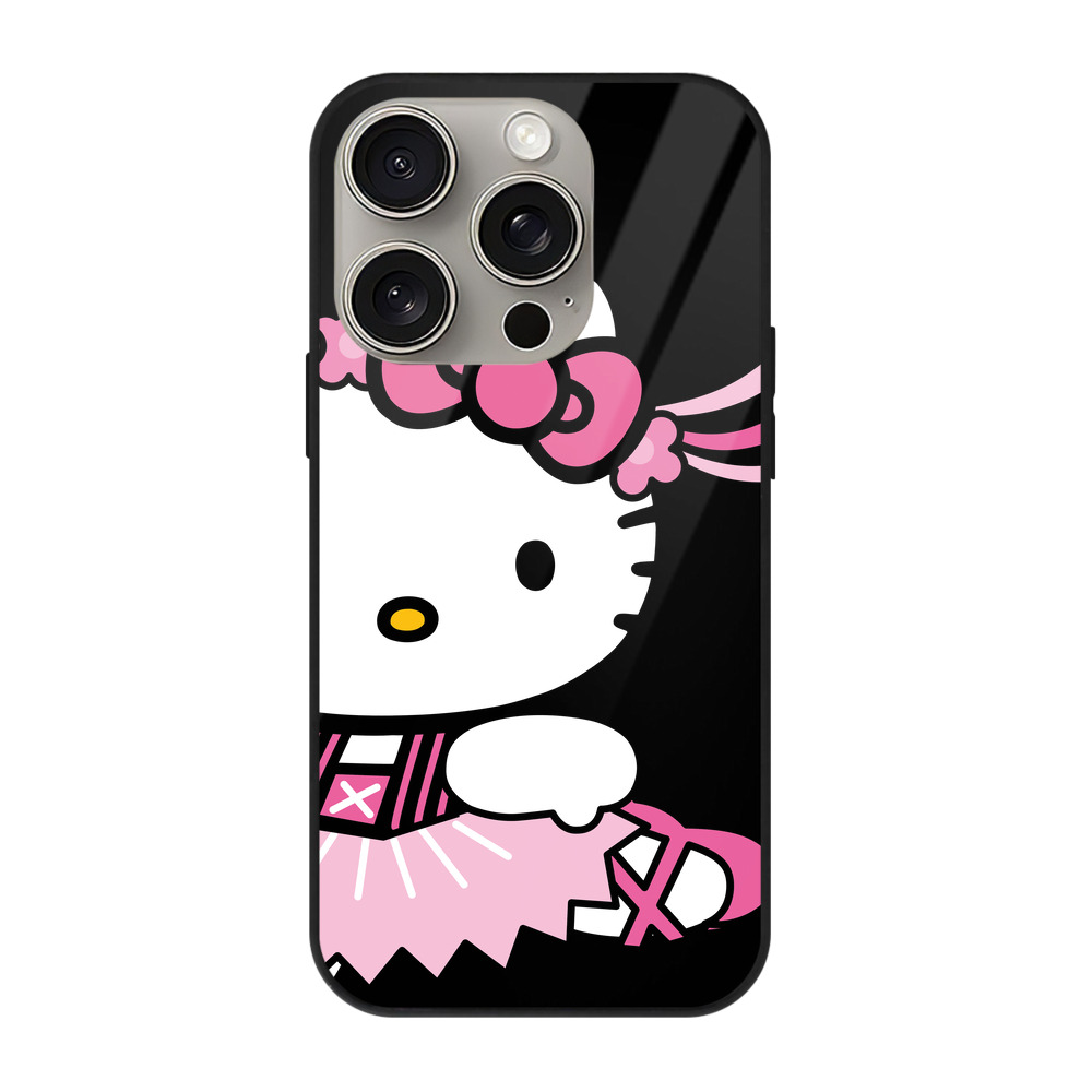 （画像用） Hello Kitty ハローキティ 【iPhone15Pro対応】スマホケース 耐衝撃＆黄変防止 背面ガラス