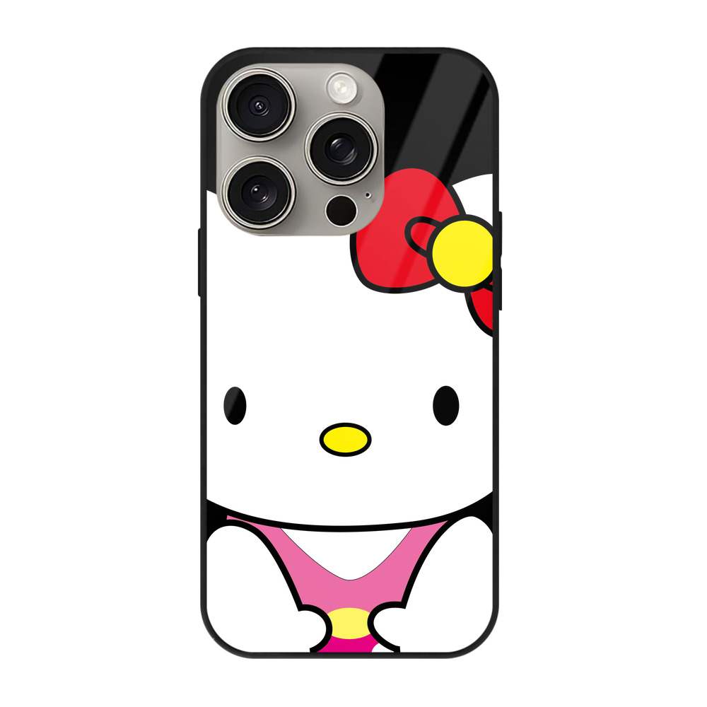 （画像用） Hello Kitty ハローキティ 【iPhone15Pro対応】スマホケース 耐衝撃＆黄変防止 背面ガラス