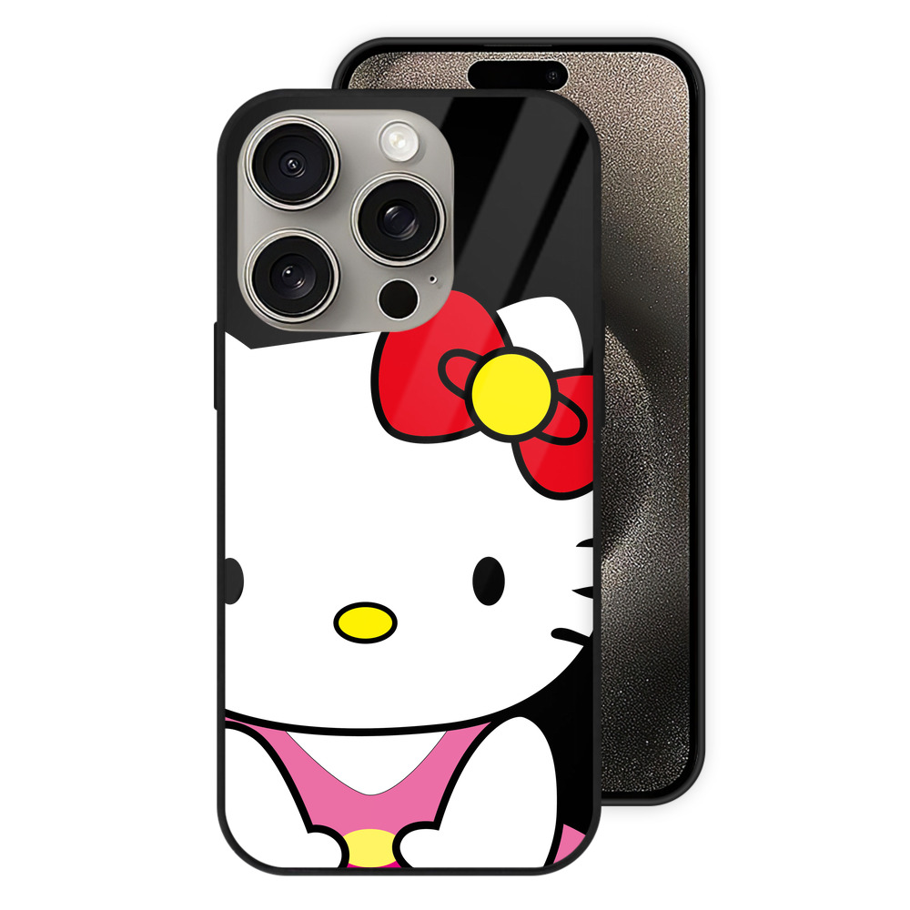 （画像用） Hello Kitty ハローキティ 【iPhone15Pro対応】スマホケース 耐衝撃＆黄変防止 背面ガラス
