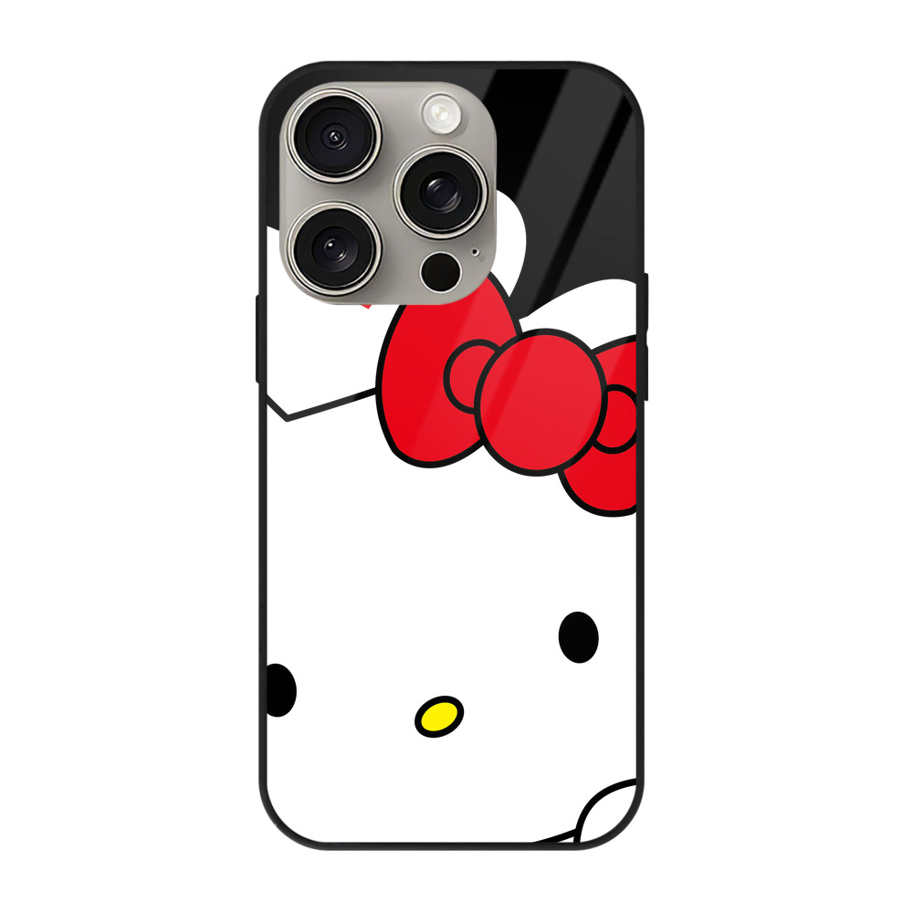 （画像用） Hello Kitty ハローキティ 【iPhone15Pro対応】スマホケース 耐衝撃＆黄変防止 背面ガラス