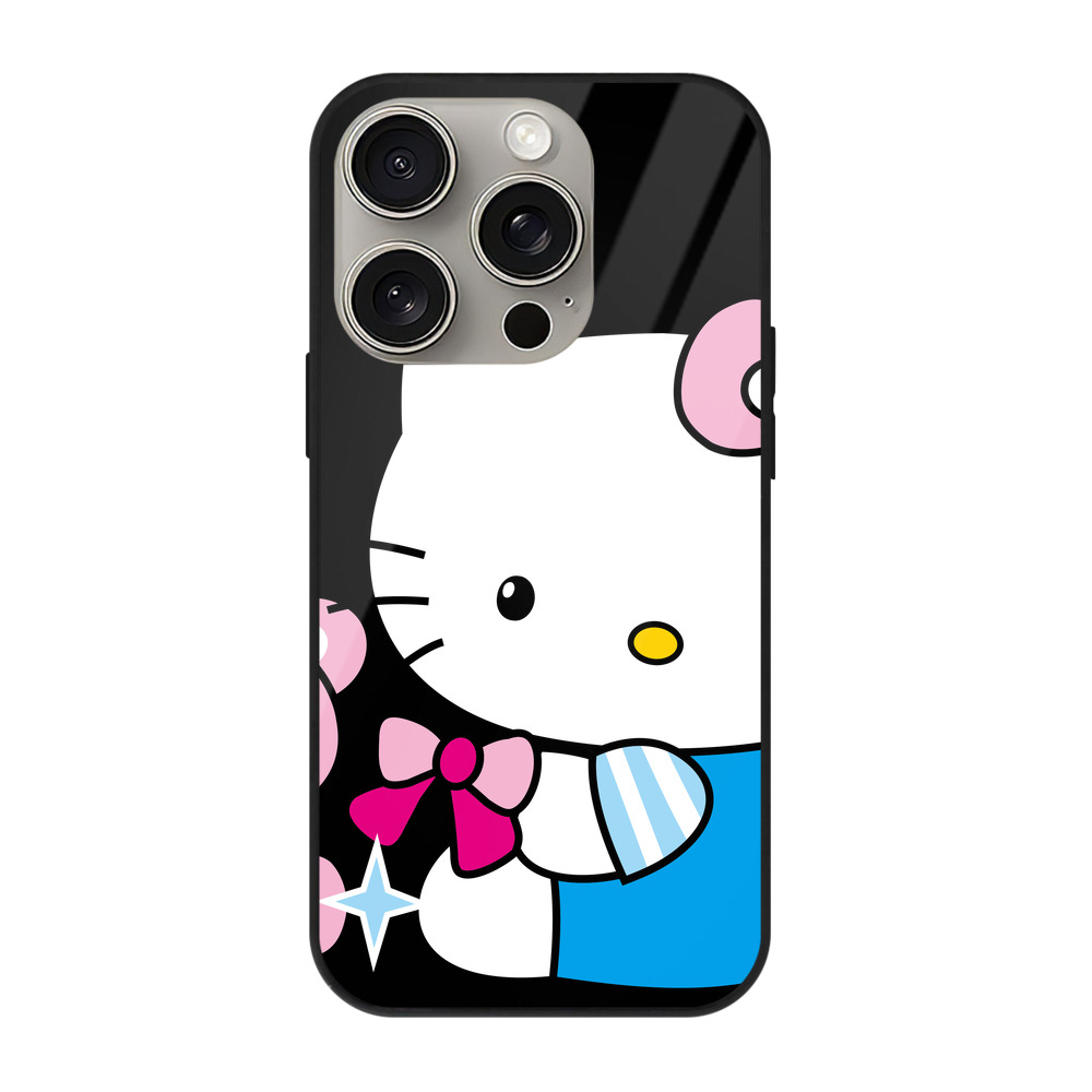 （画像用） Hello Kitty ハローキティ 【iPhone15Pro対応】スマホケース 耐衝撃＆黄変防止 背面ガラス