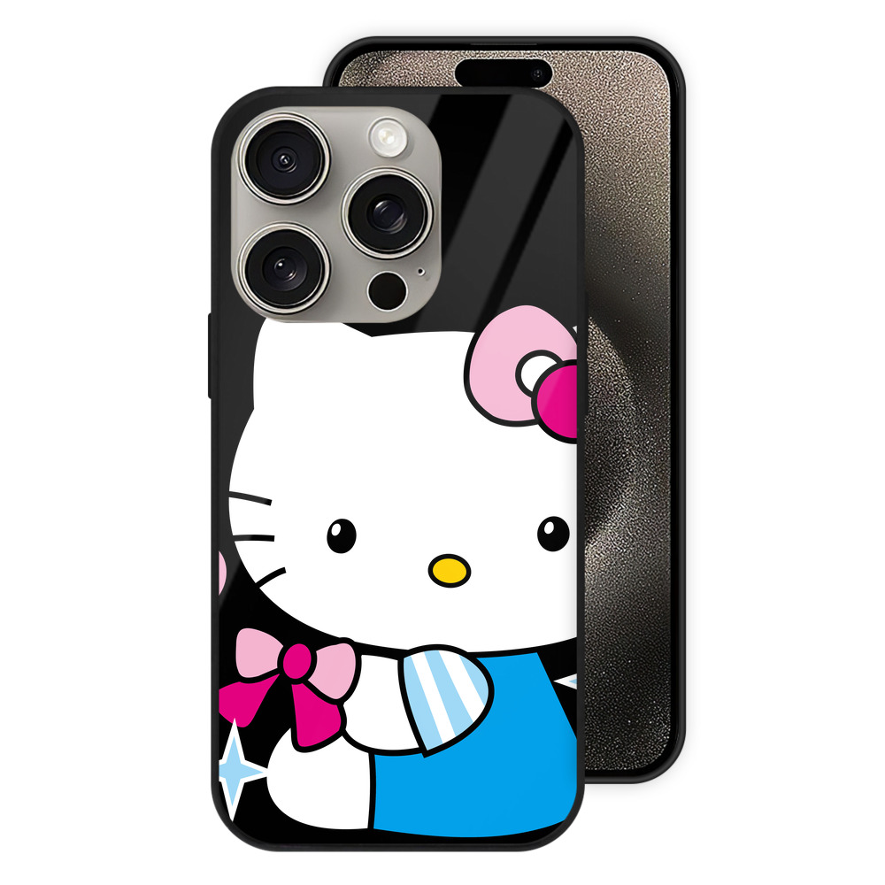 （画像用） Hello Kitty ハローキティ 【iPhone15Pro対応】スマホケース 耐衝撃＆黄変防止 背面ガラス