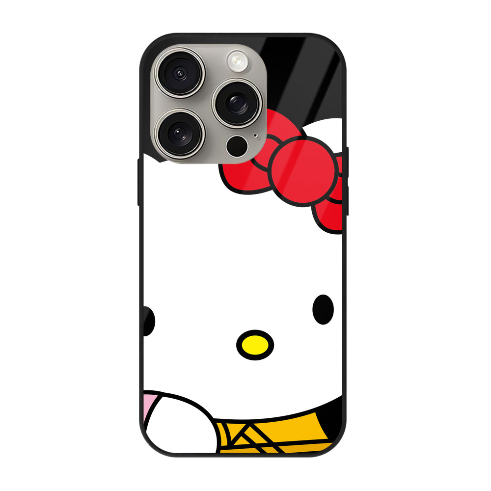 （画像用） Hello Kitty ハローキティ 【iPhone15Pro対応】スマホケース 耐衝撃＆黄変防止 背面ガラス