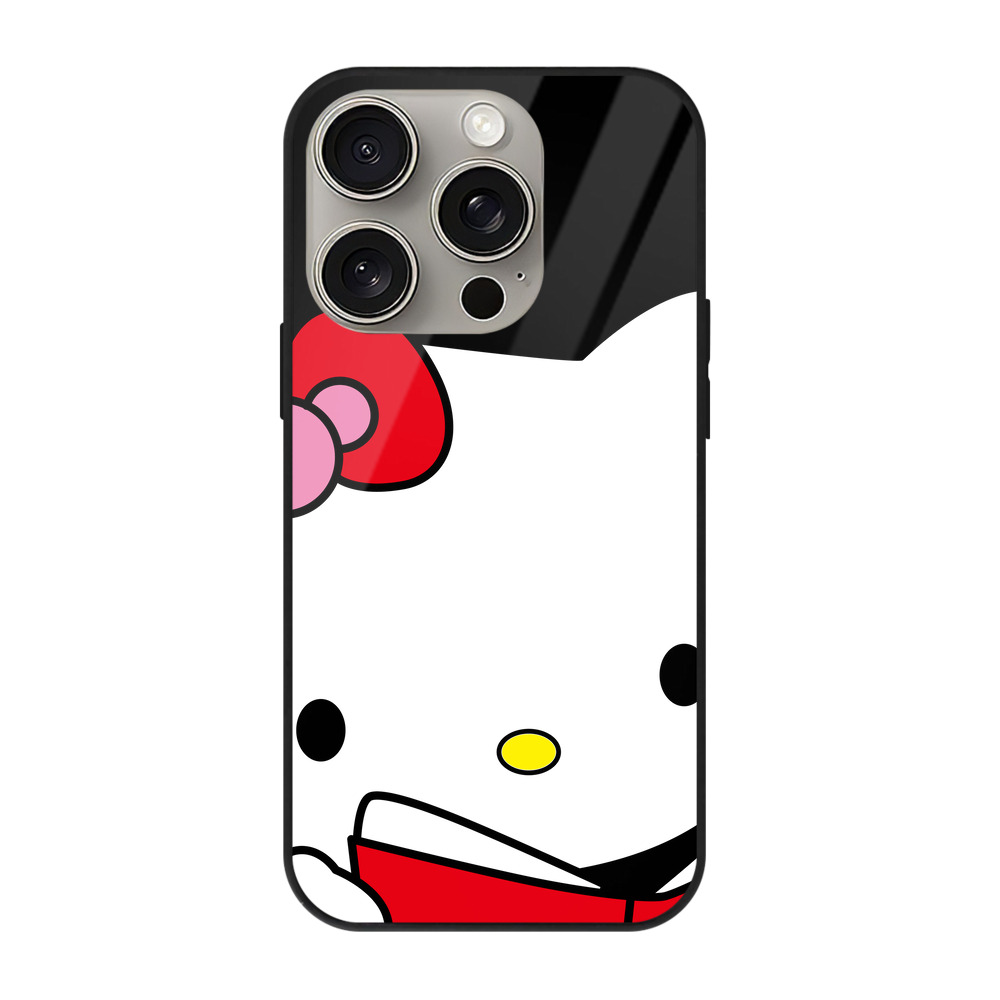 （画像用） Hello Kitty ハローキティ 【iPhone15Pro対応】スマホケース 耐衝撃＆黄変防止 背面ガラス
