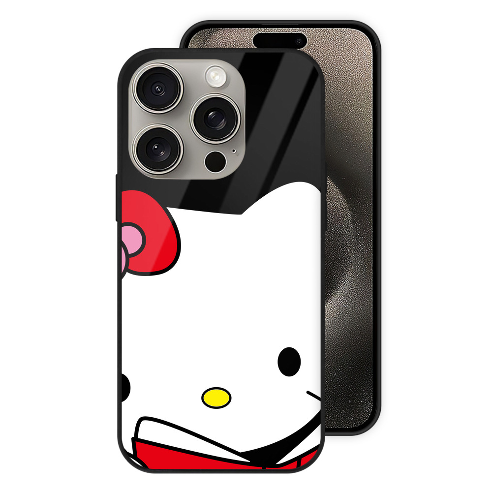 （画像用） Hello Kitty ハローキティ 【iPhone15Pro対応】スマホケース 耐衝撃＆黄変防止 背面ガラス