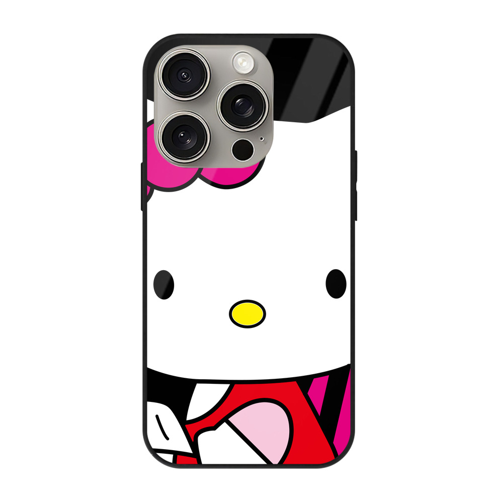 （画像用） Hello Kitty ハローキティ 【iPhone15Pro対応】スマホケース 耐衝撃＆黄変防止 背面ガラス