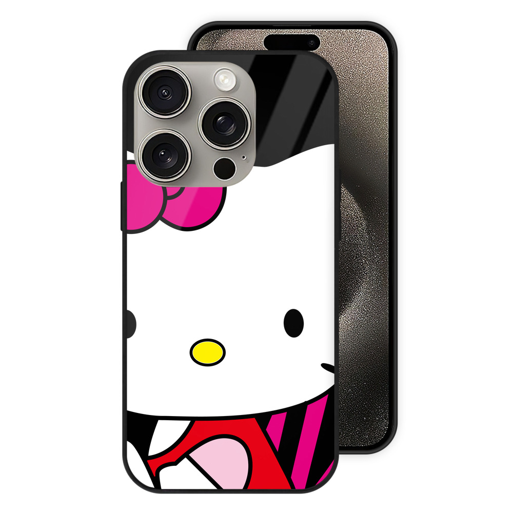 （画像用） Hello Kitty ハローキティ 【iPhone15Pro対応】スマホケース 耐衝撃＆黄変防止 背面ガラス