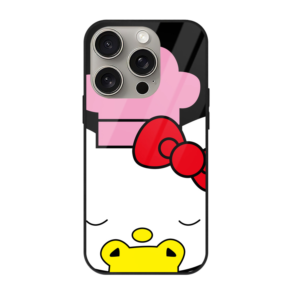（画像用） Hello Kitty ハローキティ 【iPhone15Pro対応】スマホケース 耐衝撃＆黄変防止 背面ガラス