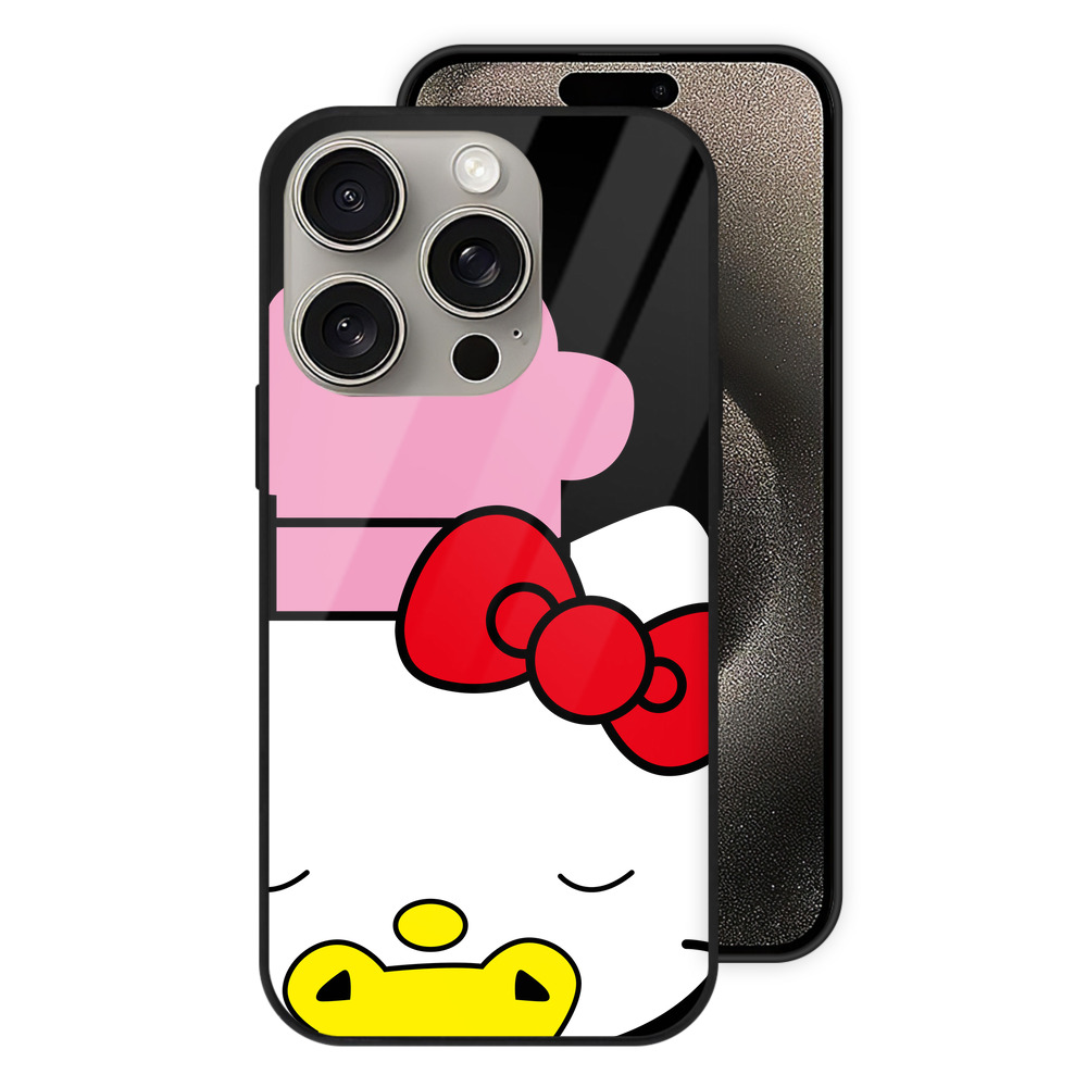 （画像用） Hello Kitty ハローキティ 【iPhone15Pro対応】スマホケース 耐衝撃＆黄変防止 背面ガラス