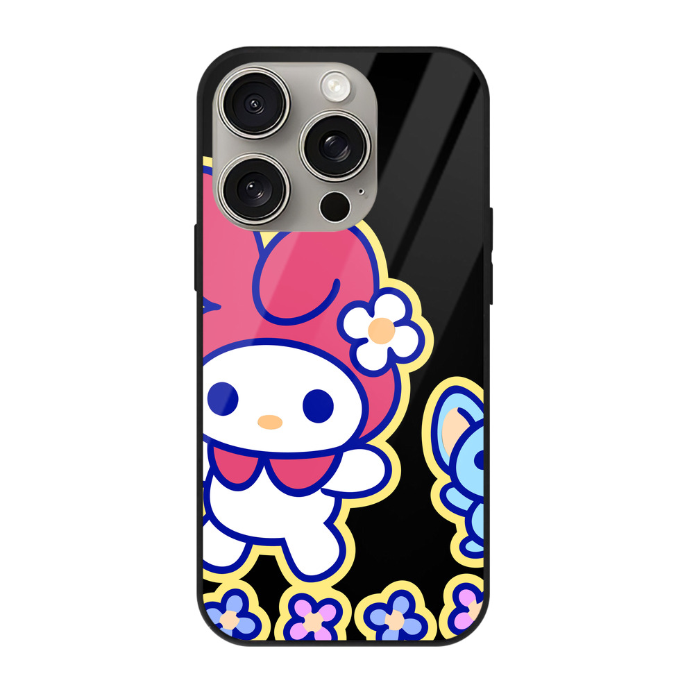 （画像用） Hello Kitty ハローキティ 【iPhone15Pro対応】スマホケース 耐衝撃＆黄変防止 背面ガラス
