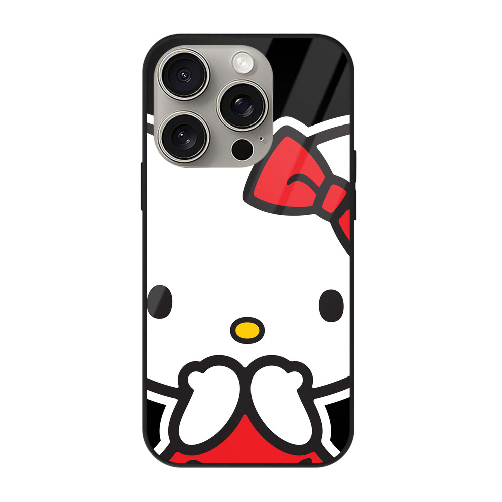 （画像用） Hello Kitty ハローキティ 【iPhone15Pro対応】スマホケース 耐衝撃＆黄変防止 背面ガラス