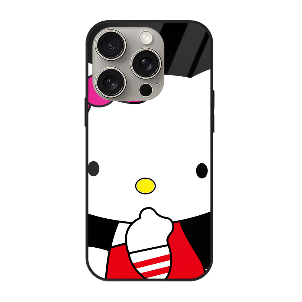 （画像用） Hello Kitty ハローキティ 【iPhone15Pro対応】スマホケース 耐衝撃＆黄変防止 背面ガラス