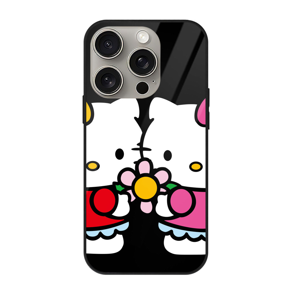 （画像用） Hello Kitty ハローキティ 【iPhone15Pro対応】スマホケース 耐衝撃＆黄変防止 背面ガラス