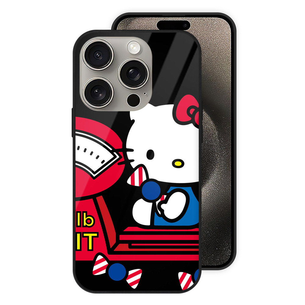 （画像用） Hello Kitty ハローキティ 【iPhone15Pro対応】スマホケース 耐衝撃＆黄変防止 背面ガラス