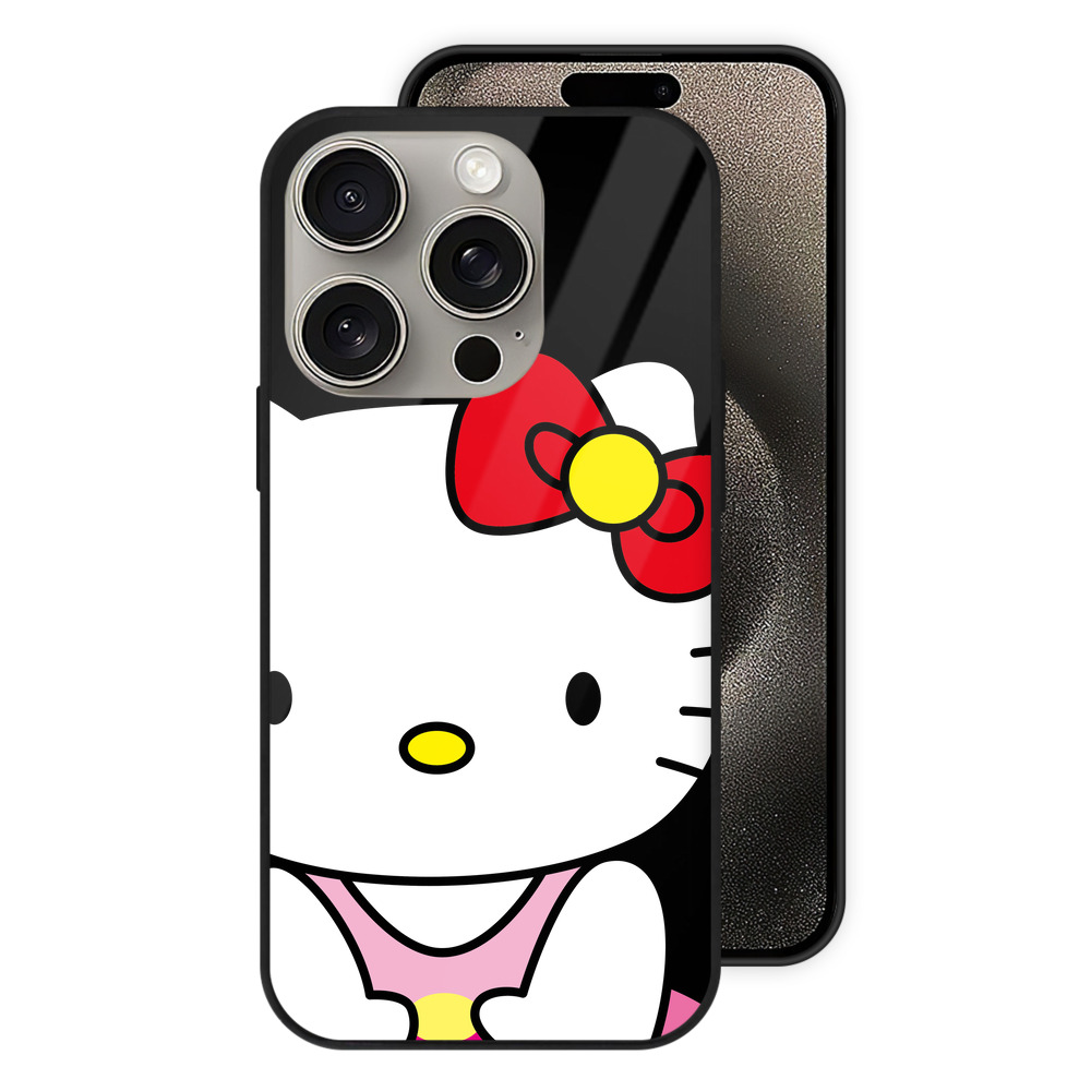 （画像用） Hello Kitty ハローキティ 【iPhone15Pro対応】スマホケース 耐衝撃＆黄変防止 背面ガラス