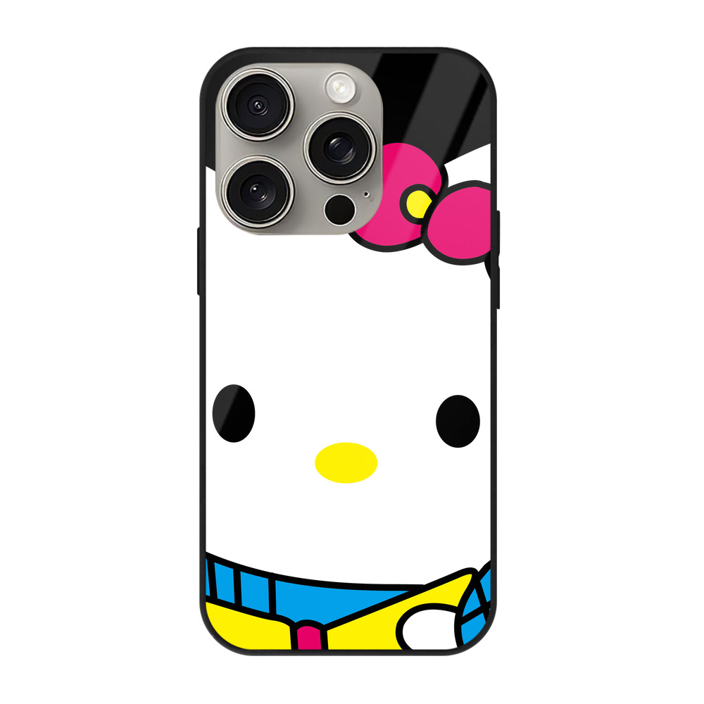 （画像用） Hello Kitty ハローキティ 【iPhone15Pro対応】スマホケース 耐衝撃＆黄変防止 背面ガラス